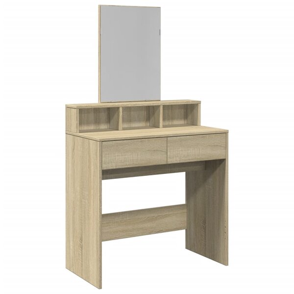 vidaXL Coiffeuse avec miroir chêne sonoma 80x41x144 5 cm
