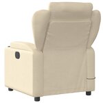 vidaXL Fauteuil de massage inclinable Crème Tissu