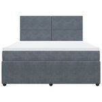 vidaXL Sommier à lattes de lit et matelas Gris foncé 180x200cm Velours