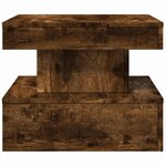 vidaXL Table basse avec lumières LED chêne fumé 50x50x40 cm