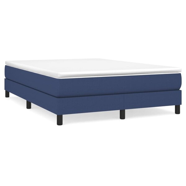 vidaXL Cadre de lit sans matelas bleu 140x190 cm tissu