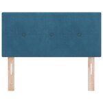 vidaXL Tête de Lit LED Capitonnée Bleu Foncé 100 cm en Velours