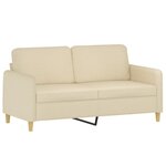 vidaXL Ensemble de canapés 2 Pièces avec coussins crème tissu