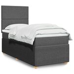 vidaXL Sommier à lattes de lit avec matelas Gris foncé 80x200 cm Tissu