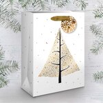 Sac cadeau petit format sapin doré - draeger paris