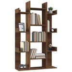 vidaXL Bibliothèque Chêne marron 86x25 5x140 cm Bois d'ingénierie