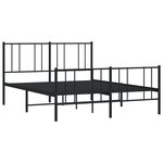 vidaXL Cadre de lit métal avec tête de lit/pied de lit noir 135x190 cm