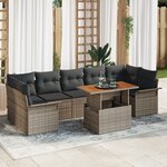 Ensemble de Canapés de Jardin vidaXL 8 pièces avec coussins gris poly rattan