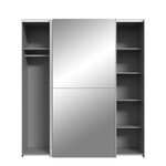 Armoire 2 portes coulissantes + miroir - Panneaux de particules - Blanc mat - 170 3 x 61 2 x 190 5 cm