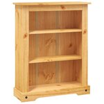 vidaXL Bibliothèque 3 niveaux Gamme Corona Pin mexicain 80x29x100 cm