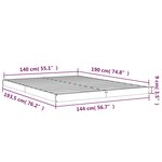 vidaXL Cadre de lit blanc 140x190 cm bois de pin massif