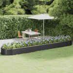 vidaXL Lit surélevé de jardin Acier enduit de poudre Anthracite