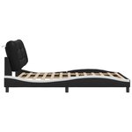 vidaXL Cadre de lit avec LED sans matelas noir et blanc 140x200 cm