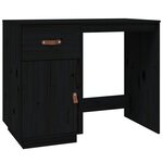 vidaXL Bureau avec armoires Noir 135x50x75 cm Bois massif de pin