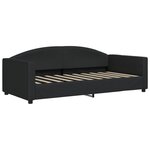 vidaXL Lit de jour avec gigogne et tiroirs noir 90x190 cm tissu