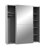 Armoire 2 portes coulissantes + miroir - Panneaux de particules - Blanc mat - 170 3 x 61 2 x 190 5 cm