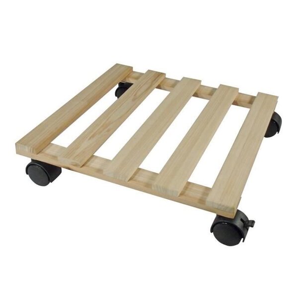 NATURE Tablette a roulettes pour plantes - Sapin - H7,4 x 35 x 35 cm