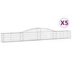 vidaXL Paniers à gabions arqués 5 Pièces 400x30x40/60 cm Fer galvanisé