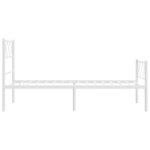 vidaXL Cadre de lit métal sans matelas avec pied de lit blanc 90x200cm