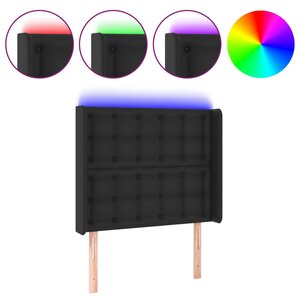 vidaXL Tête de lit à LED Noir 83x16x118/128 cm Similicuir