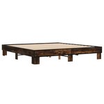vidaXL Cadre de lit chêne fumé 160x200 cm bois d'ingénierie et métal