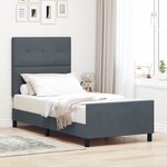 Cadre de lit vidaXL Gris foncé 80x200 cm Velours