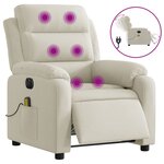 vidaXL Fauteuil inclinable de massage électrique crème velours