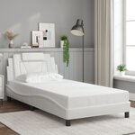 vidaXL Cadre de lit sans matelas blanc 100x200 cm similicuir