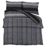 vidaXL Ensemble de housse de couette gris foncé 155x220 cm Coton