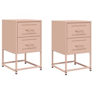 vidaXL Tables de chevet 2 Pièces rose 36x39x60 5 cm acier