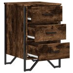 vidaXL Table de chevet chêne fumé 40x41x60 cm bois d'ingénierie