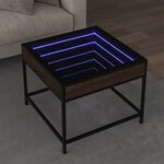 vidaXL Table basse avec LED Infinity chêne marron 50x50x41 cm
