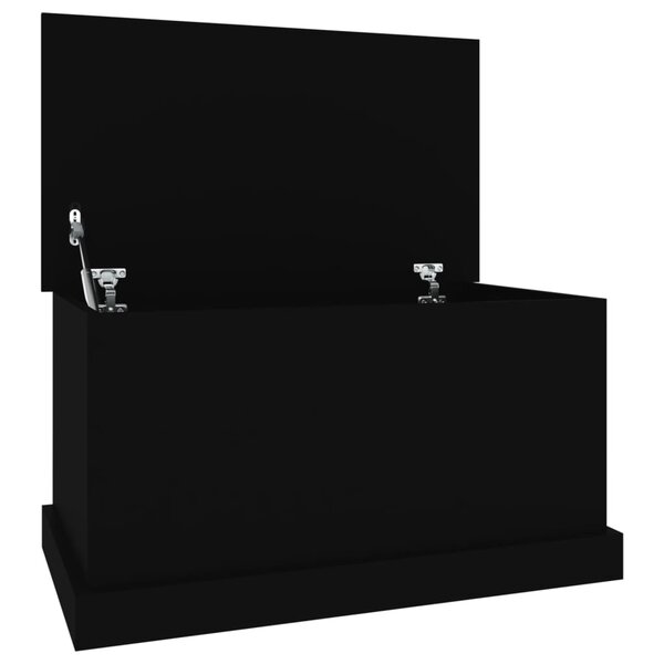 vidaXL Boîte de rangement noir 70x40x38 cm bois d'ingénierie