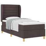 Lit avec sommier et matelas vidaXL Marron foncé 80x200 cm Tissu