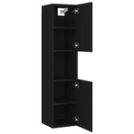 vidaXL Ensemble de meubles de salle de bain Noir Aggloméré
