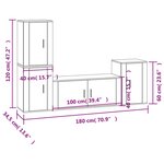 vidaXL Ensemble de meubles TV 4 Pièces Blanc brillant Bois d'ingénierie