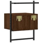 vidaXL Table de chevet murale 2 Pièces chêne marron 35x30x51 cm