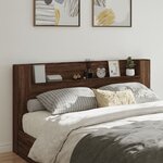 vidaXL Armoire tête de lit avec LED chêne marron 200x16 5x103 5 cm