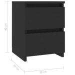 vidaXL Table de chevet Noir 30x30x40 cm Bois d'ingénierie