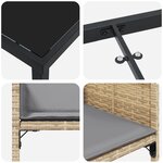 vidaXL Ensemble de salle à manger de jardin 5 pièces avec coussins beige rattan poly