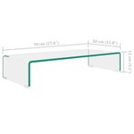 vidaXL Meuble TV/pour moniteur 70x30x13 cm verre transparent
