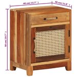 vidaXL Table de chevet 40x30x50 cm Bois de récupération massif