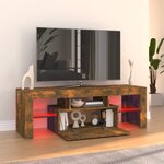 vidaXL Meuble TV avec lumières LED chêne fumé 120x35x40 cm