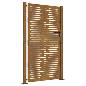 vidaXL Portail de jardin 105x180 cm acier corten conception de carré