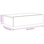 vidaXL Meuble TV avec éclairage LED chêne fumé 60x35x15 5 cm