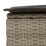 vidaXL Chaise longue double avec coussins gris clair résine tressée