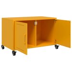 vidaXL Meuble TV jaune moutarde 68x39x43 5 cm acier laminé à froid