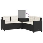 vidaXL Canapé de jardin avec table et coussins en forme de L noir