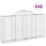 vidaXL Paniers à gabions arqués 50 Pièces 200x30x100/120 cm Fer galvanisé