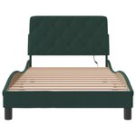 vidaXL Cadre de lit avec lumières LED vert foncé 100x200 cm velours